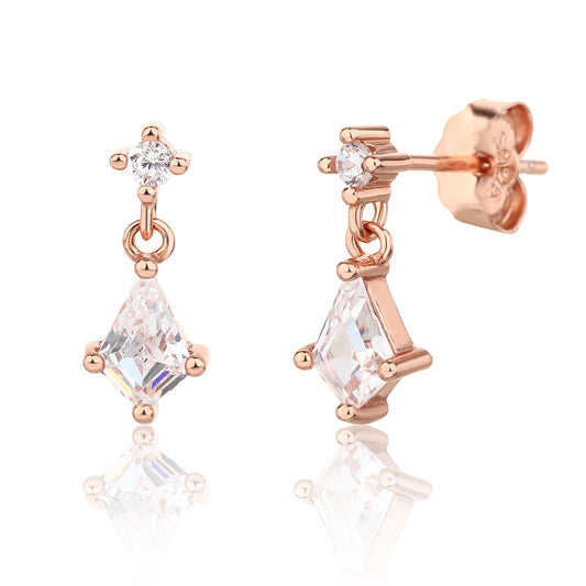 עגיל יסמין רוז גולד - לבן