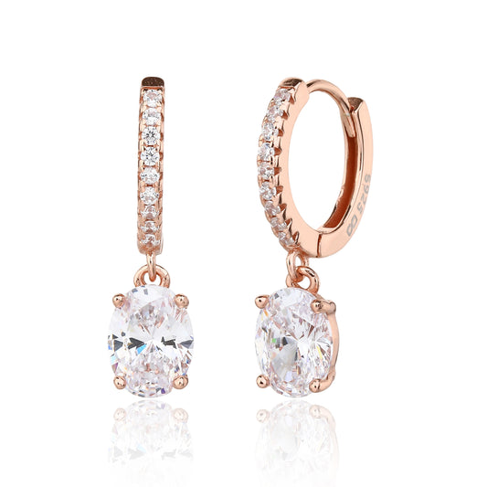 עגיל אבן חן רוז גולד