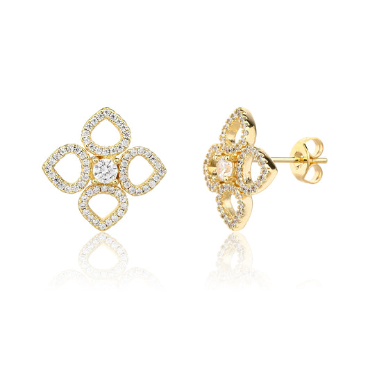 עגיל פרח זהב